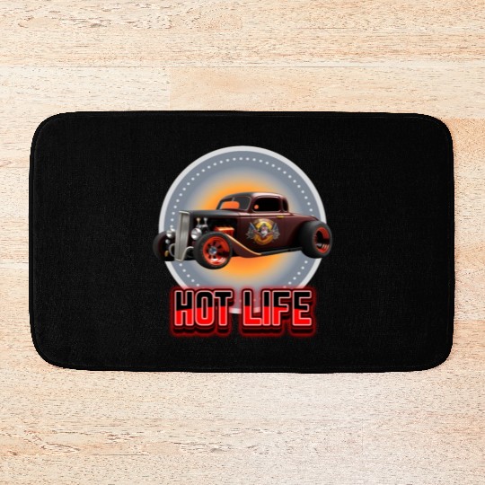 Hot Life Hot Rod Car Bath Mats
