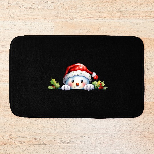 Christmas Cheerful Snowman Bath Mats