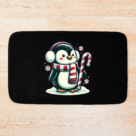 Penguin Christmas Animals Cute Penguins Bath Mats