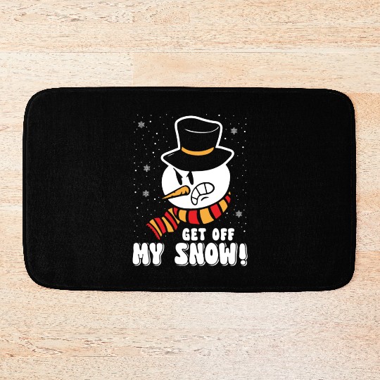 Snowman Angry Get Off my Snow Winter Season Bath Mats
