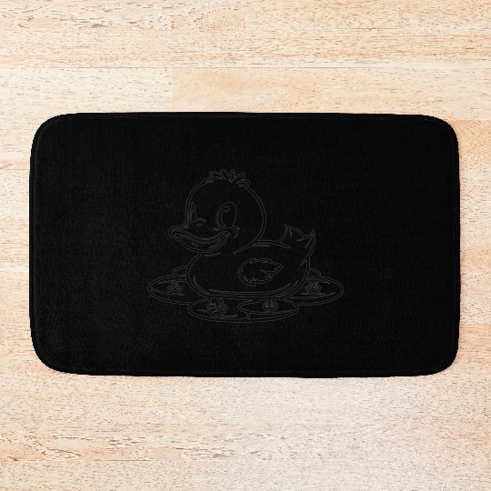 cute duck swimming in a swamp Bath Mats
