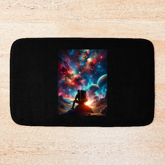 A Lonely Journey In The Embrace Of Infinity. Bath Mats