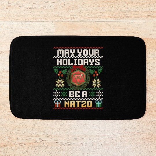 May Your Holidays Be A Nat20 Bath Mats