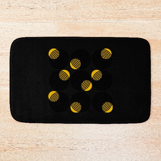 homelon goggle eyed yellow dots Bath Mats