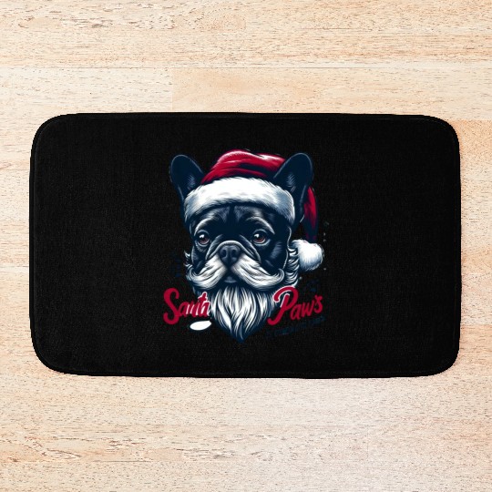 SANTA PAWS IS COMING TO TOWN Bath Mats
