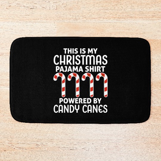This is My Christmas Pajama Bath Mats Candy Canes