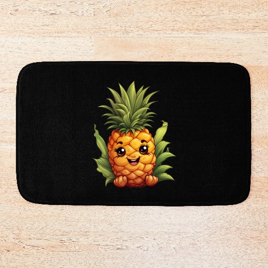 A charming kawaii style pineapple Bath Mats