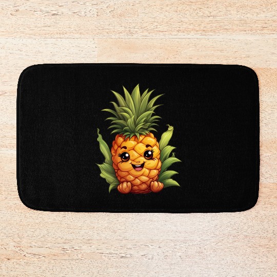 A charming kawaii style pineapple Bath Mats