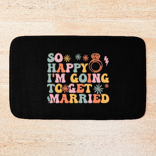 Bride Bridal Party Engagement Bath Mats