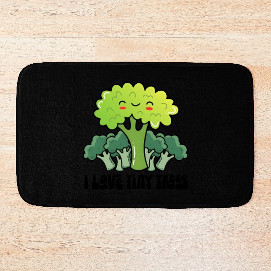 Broccoli I Love Tiny Trees Bath Mats