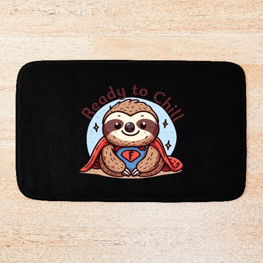 Sloth Superhero Sloths Chill Out Superpower Bath Mats