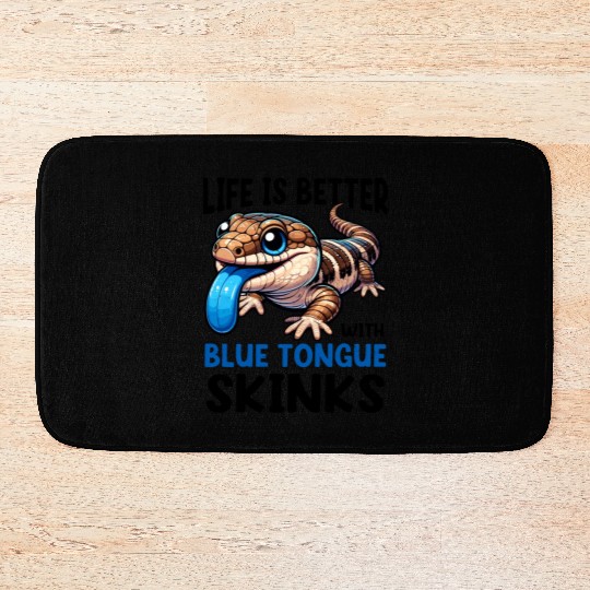 Lizard Collector Reptile Lover Blue Tongue Skink Bath Mats