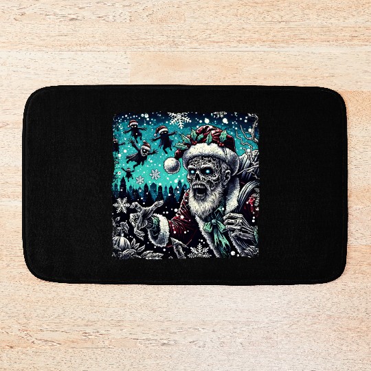 Santa Zombie - Creepy Christmas Vibes Bath Mats