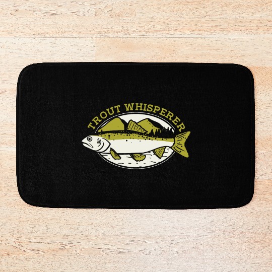 Trout Whisperer Boat Ice Fisherman Deep Sea Fly Bath Mats