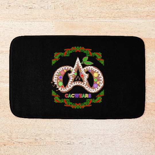 Christmas Bakery Gingerbread Cookie Pastry Logo Bath Mats