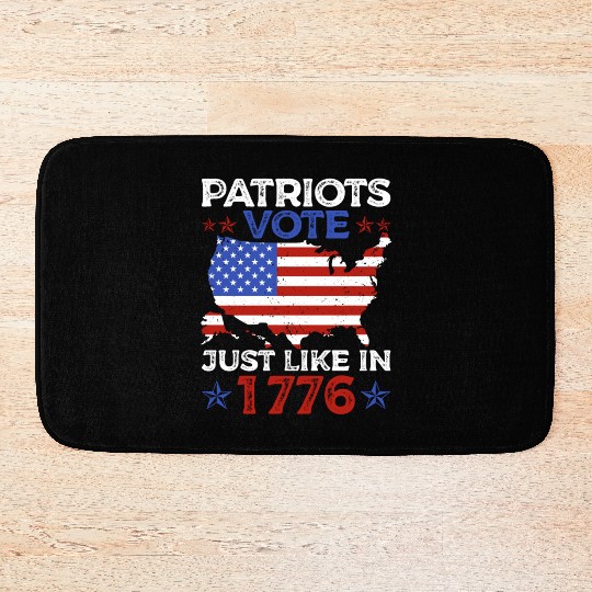 Patriots Vote Just Like 1776 American Flag Voter Bath Mats