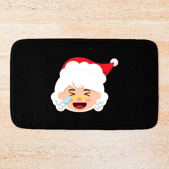 Mrs Claus Emoticons Cry Laughing Loud Christmasmrs Bath Mats