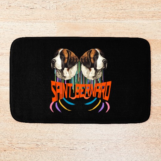 Saint Bernard Dog Dad - Saint Bernard Dad b Bath Mats