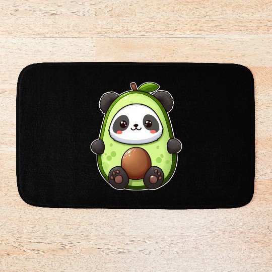Panda in avocado costume Bath Mats