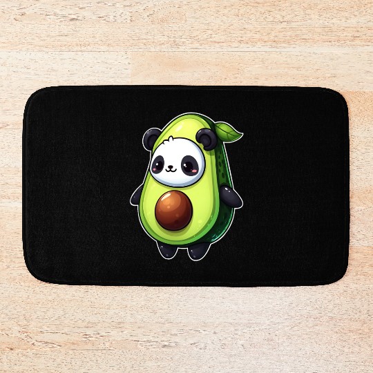 Panda in avocado costume Bath Mats