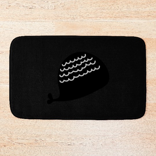 Lonely Black Whale In The Ocean Bath Mats