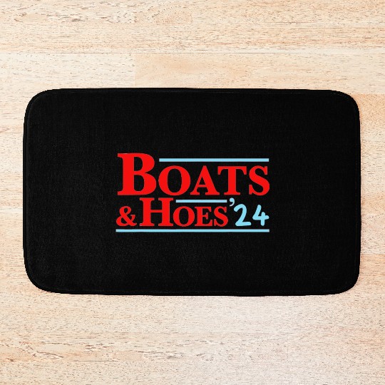 Boats & Hoes 24 Vintage Logo For Your Step Brother Bath Mats