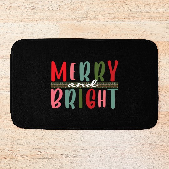 Womens Merry and Bright Christmas Tree Bath Mats