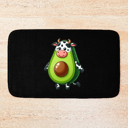 Avocado cow Bath Mats