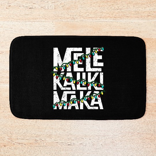 Mele Kalikimaka Hawaiian Christmas Holidays Themed Bath Mats