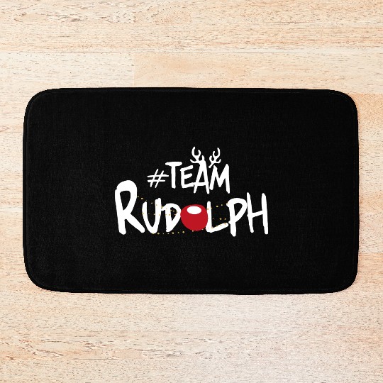 Team Rudolph Funny Christmas Reindeer Lover Meme Bath Mats