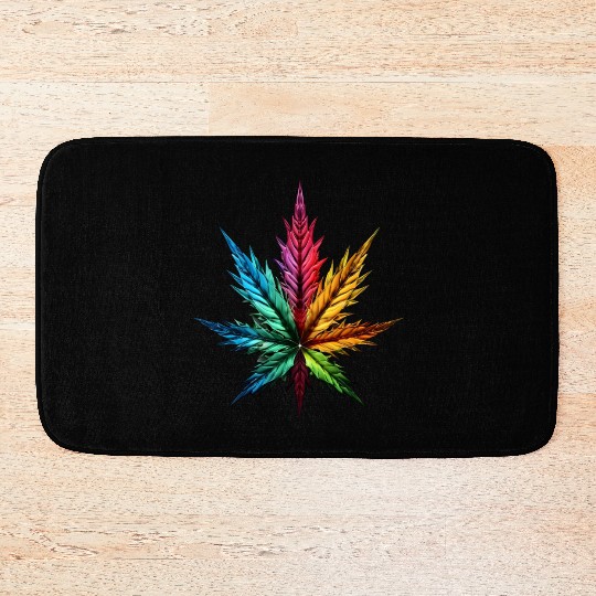 Spectrum Splendor: The Vivid Leaf Bath Mats