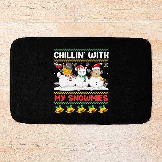 Snowmen Chilling with my Snowcats Snow Bath Mats