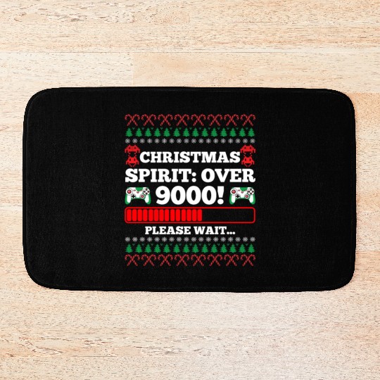 Christmas Spirit: Over 9000! Please Wait Gambling Bath Mats