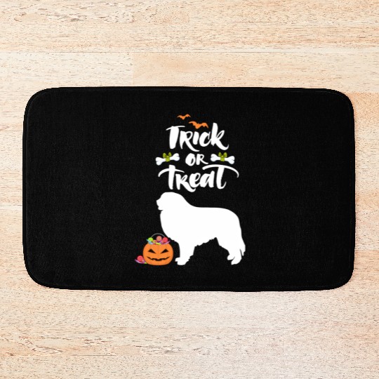 Trick Or Treat Great Pyrenees Dog Halloween Bath Mats