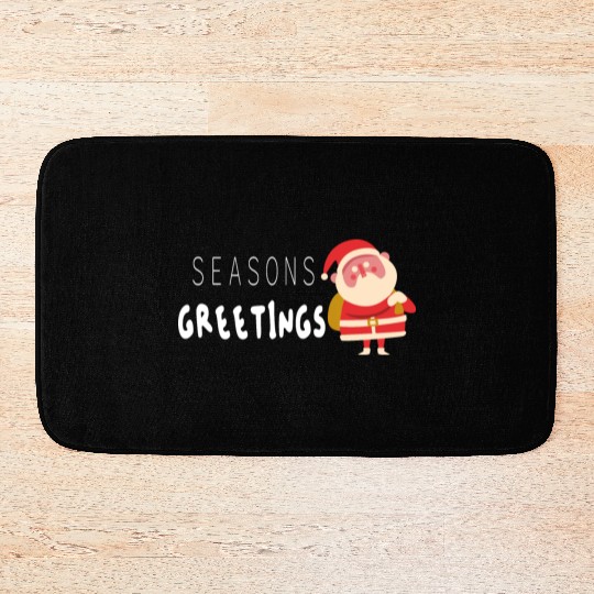 Seasons greetings Christmas outfits Bath Mats