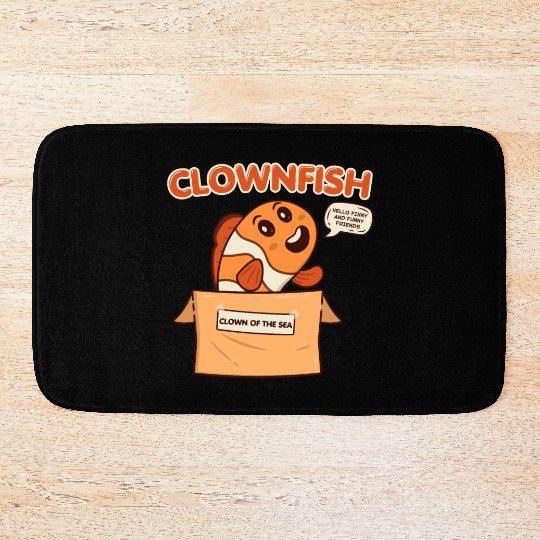 Clownfish Clown Of Sea Funny Fish Cute Coral Reef Bath Mats