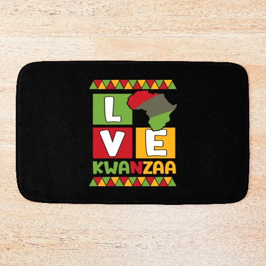 Happy Kwanzaa Vibes Black Heritage Holiday Bath Mats