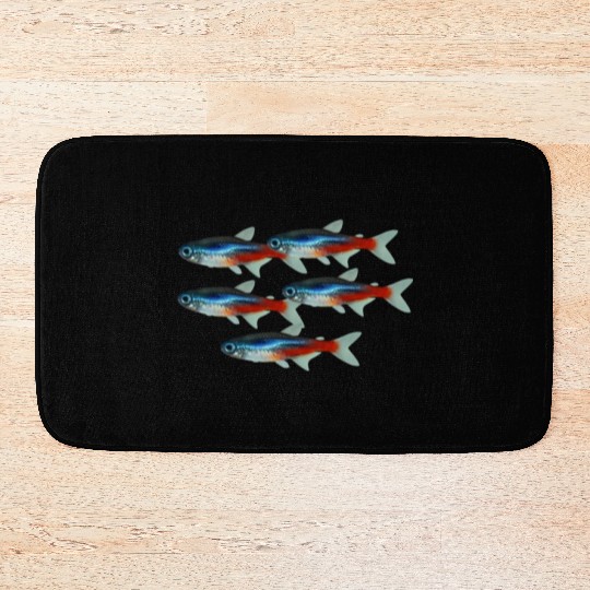 Neon Tetra Fish Bright Color Freshwater Sea Life Bath Mats