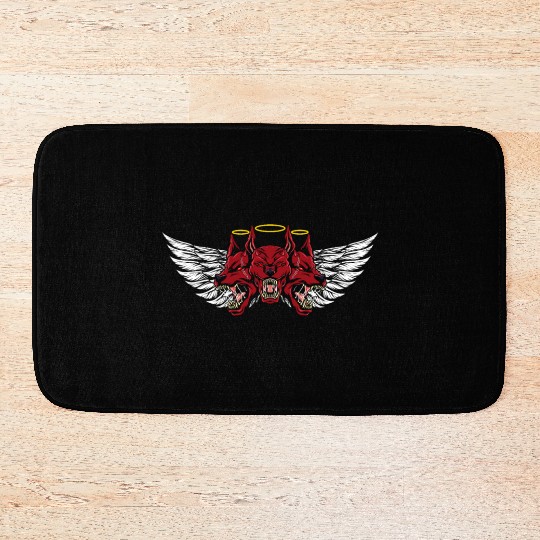 Three Headed Devil Hound Bath Mats