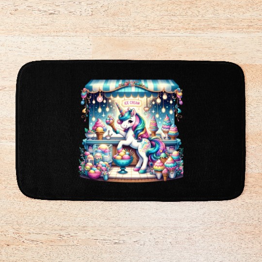 Unicorn Ice Cream Vendor Bath Mats