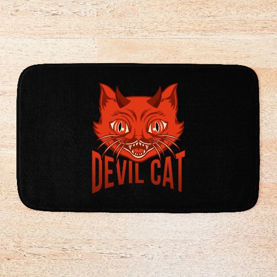 Devil Cat Bath Mats