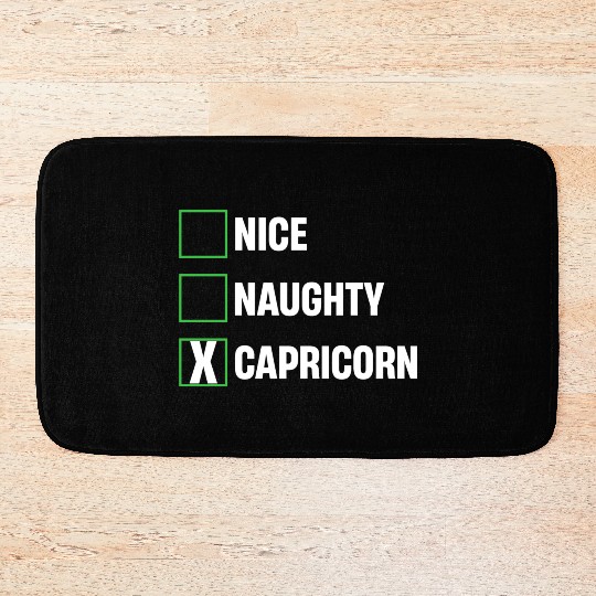 Nice Naughty Capricorn Funny Horoscopes Bath Mats
