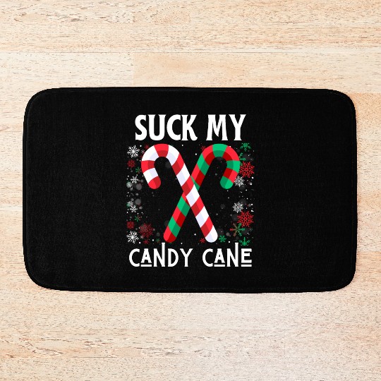 Suck my candy cane ugly Christmas Sweater Bath Mats