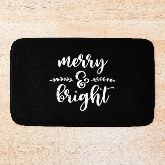 Merry And Bright Meme Funny Christmas Vintage Bath Mats