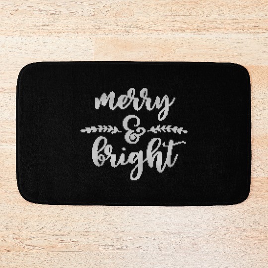 Merry And Bright Meme Funny Christmas Vintage Bath Mats