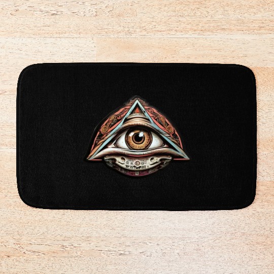 Illuminati world society symbol Bath Mats