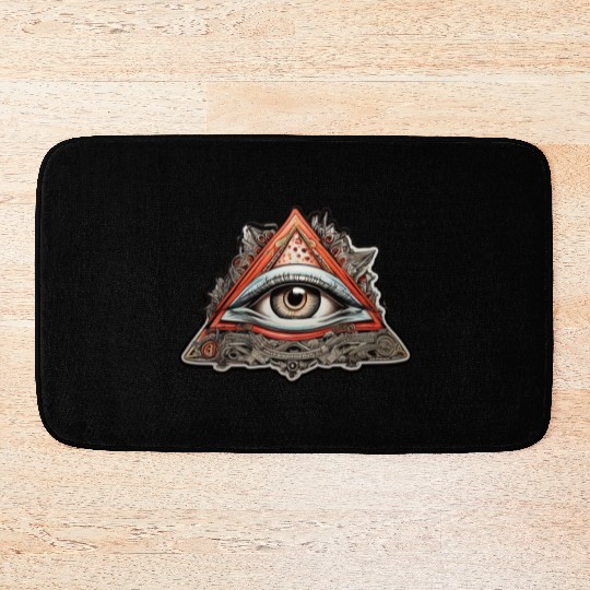 Illuminati one eye symbol of world society Bath Mats