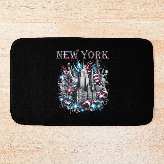 New York Christmas Spirit Bath Mats