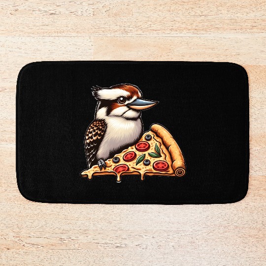 Kookaburra is enjoying a delicious pizza Bath Mats