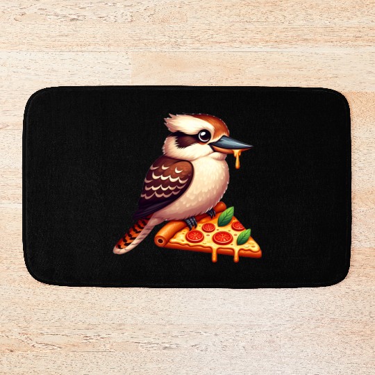 Kookaburra is enjoying a delicious pizza Bath Mats